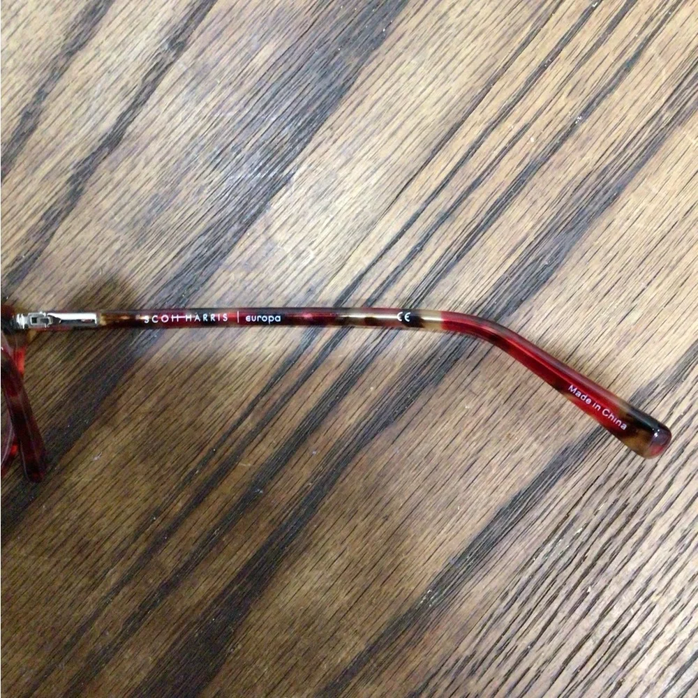 Scott Harris Europa SH-602 Red/Zebra Full Rim Oval Eyeglasses Frames